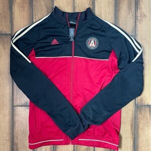 Adidas Black and Red Atlanta United Sports Jacket